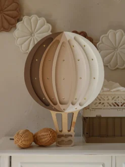 Decoración Infantil|Lámparas Infantiles></noscript>Little Lights Lámpara infantil LED artesanal regulable Hot Air Baloon, con función de temporizador y control remoto Taupe, beige claro, blanco