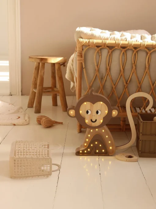 Decoración Infantil|Lámparas Infantiles>Little Lights Lámpara infantil LED artesanal regulable con función de temporizador y control a mando Monkey