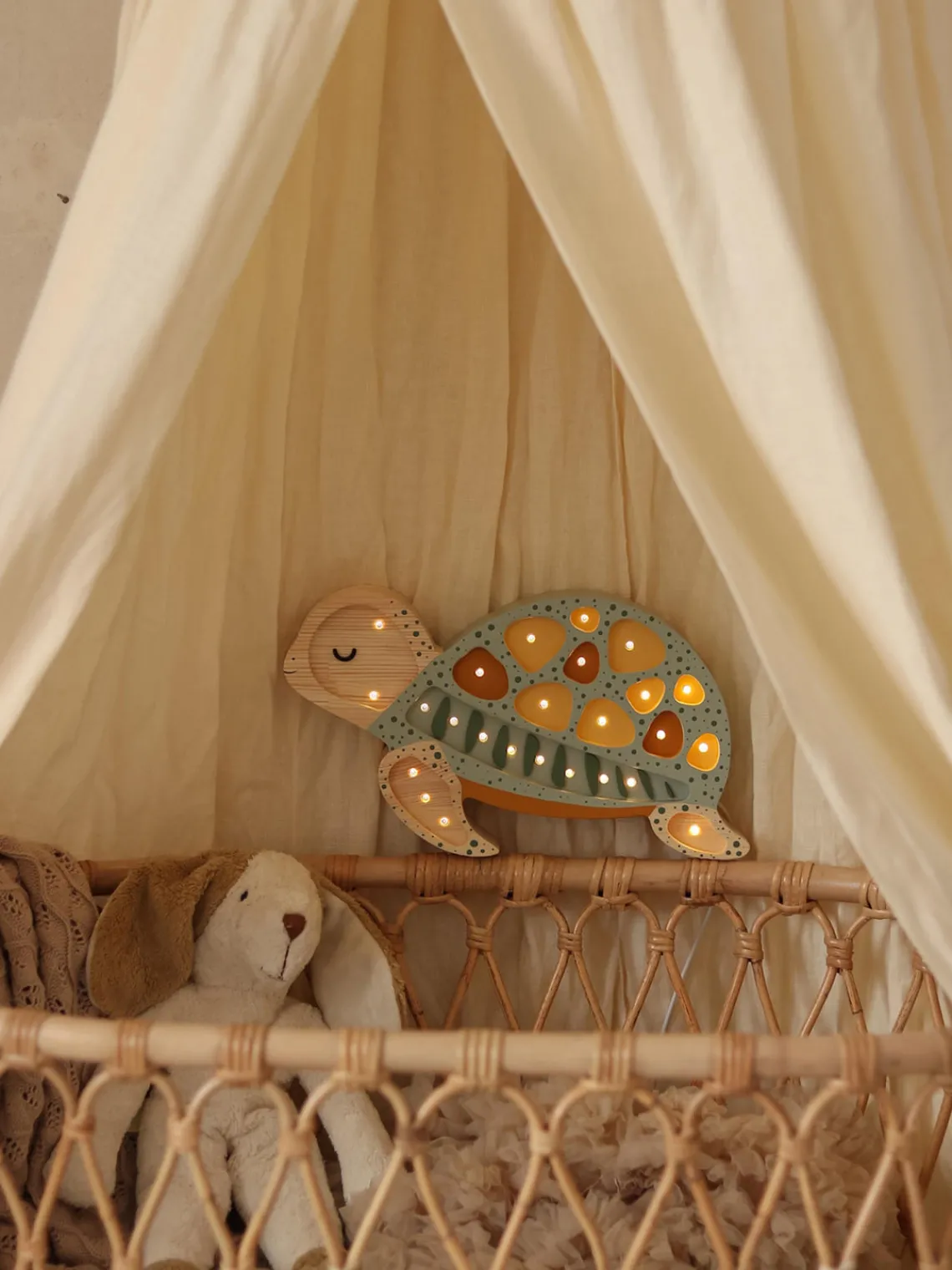 Decoración Infantil|Lámparas Infantiles>Little Lights Lámpara infantil LED artesanal regulable con función de temporizador Turtle