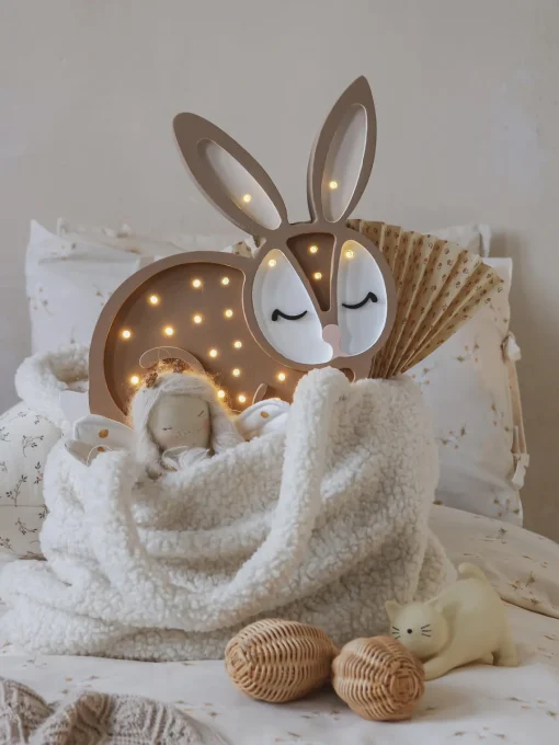 Decoración Infantil|Lámparas Infantiles>Little Lights Lámpara infantil LED artesanal regulable Bunny, con función de temporizador y control a mando