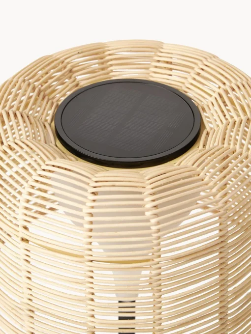 New Lámpara LED solar para interior/exterior con pantalla de ratán Kyra Lámparas De Mesa De Exterior|Lámparas De Techo