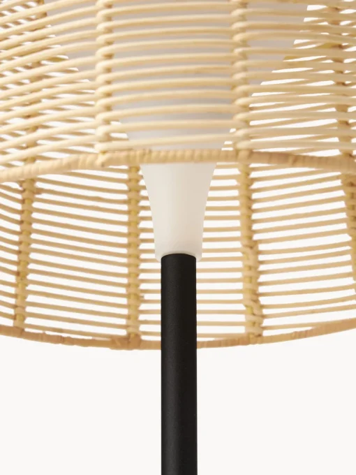New Lámpara LED solar para interior/exterior con pantalla de ratán Kyra Lámparas De Mesa De Exterior|Lámparas De Techo