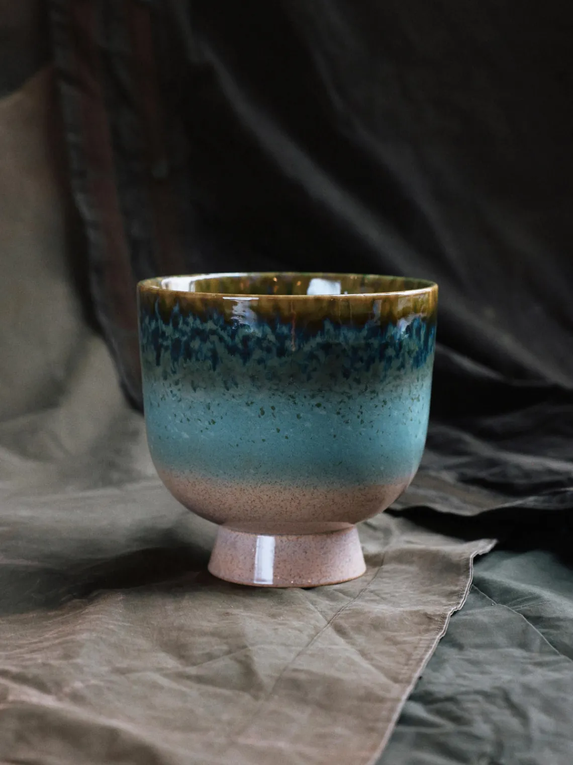 Sale Macetero artesanal con esmalte reactivo Retro Maceteros|Jarrones