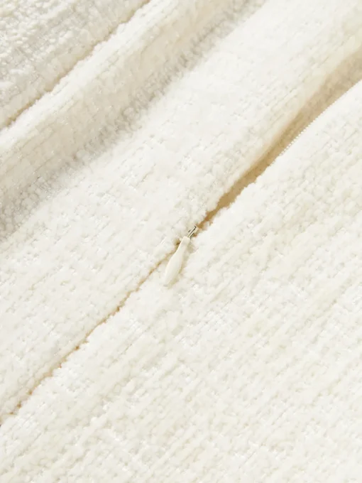 Cojines Decorativos|Cojines Decorativos>Westwing Collection Macetero de gres Rudi, 30 x 9 cm Bouclé blanco Off White