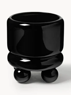 Maceteros|Jarrones></noscript>Westwing Collection Macetero pequeño Bryn, 18 cm Negro brillante