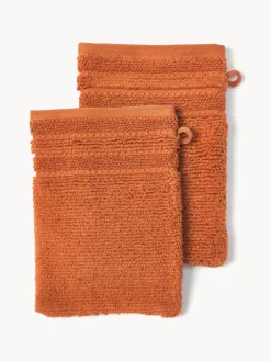 Manoplas de baño con borde a rayas Luxe, 2 uds. Toallas|Mantas