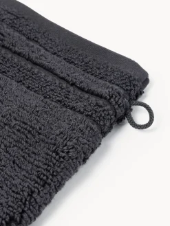 Toallas|Mantas></noscript>Westwing Collection Manoplas de baño con borde a rayas Luxe, 2 uds. Gris antracita