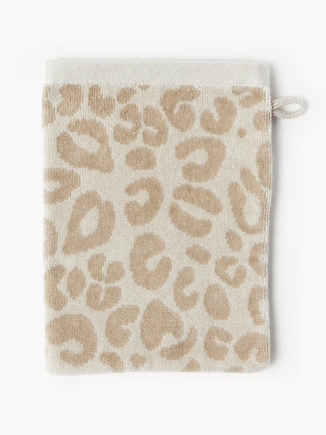 Toallas|Mantas>Westwing Collection Manoplas de baño Leo, 2 uds. Blanco crema, beige