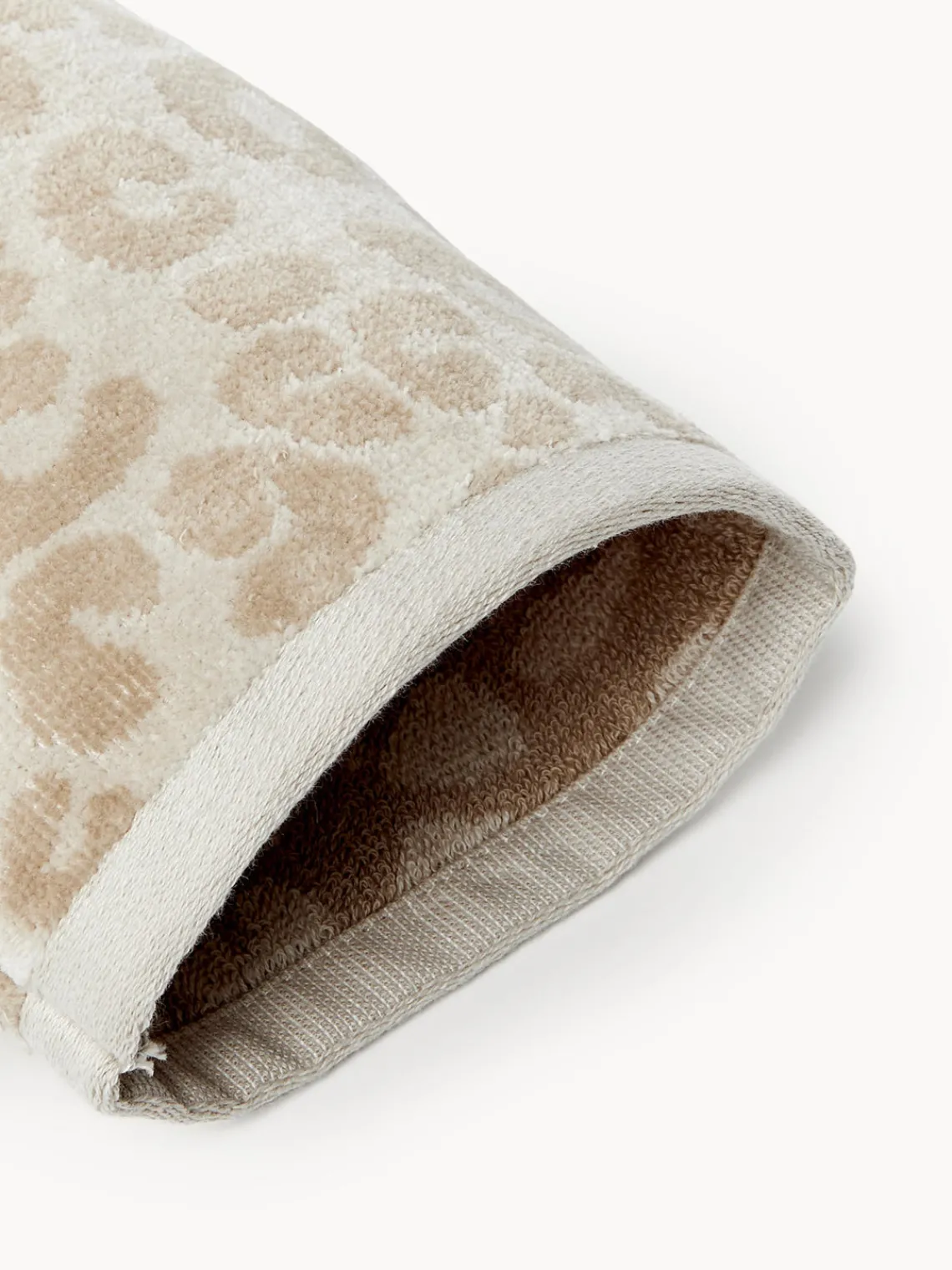 Toallas|Mantas>Westwing Collection Manoplas de baño Leo, 2 uds. Blanco crema, beige