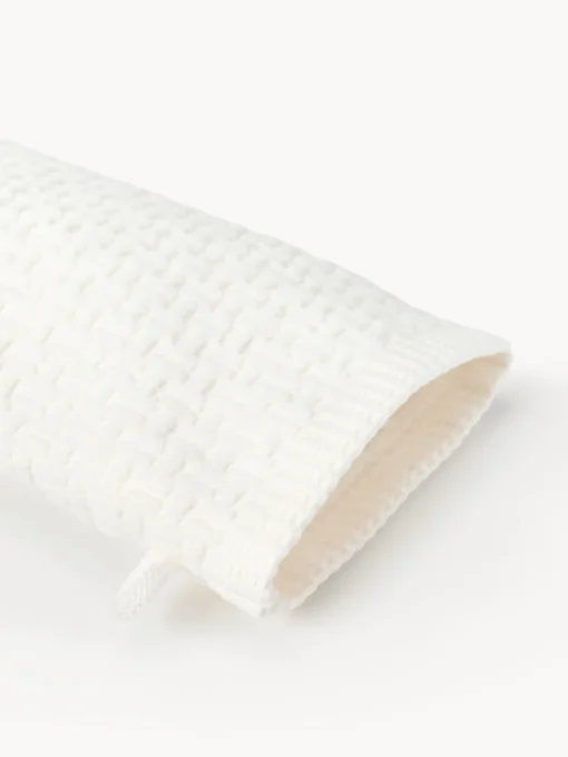 Toallas|Mantas>Westwing Collection Manoplas de baño Niam, 2 uds. Blanco crema