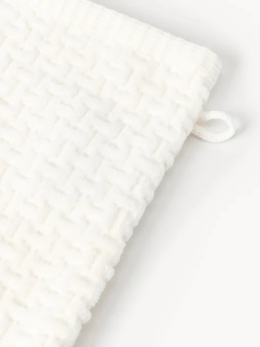 Toallas|Mantas>Westwing Collection Manoplas de baño Niam, 2 uds. Blanco crema
