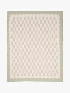 Mantas Y Alfombras De Juego|Decoración Infantil>Nobodinoz Manta acogedora de algodón Vibes Blanco Off White, verde oliva, lavanda