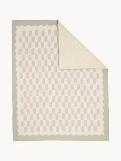 Mantas Y Alfombras De Juego|Decoración Infantil></noscript>Nobodinoz Manta acogedora de algodón Vibes Blanco Off White, verde oliva, lavanda
