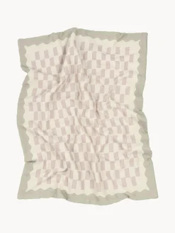 Mantas Y Alfombras De Juego|Decoración Infantil></noscript>Nobodinoz Manta acogedora de algodón Vibes Blanco Off White, verde oliva, lavanda