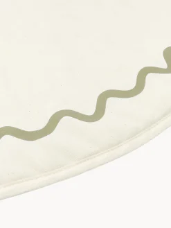 Mantas Y Alfombras De Juego|Decoración Infantil></noscript>Nobodinoz Manta de juego redonda de algodón Vibes Blanco Off White, verde oliva