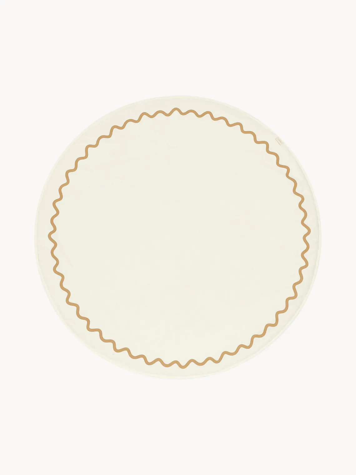 Mantas Y Alfombras De Juego|Decoración Infantil>Nobodinoz Manta de juego redonda de algodón Vibes Blanco Off White, ocre