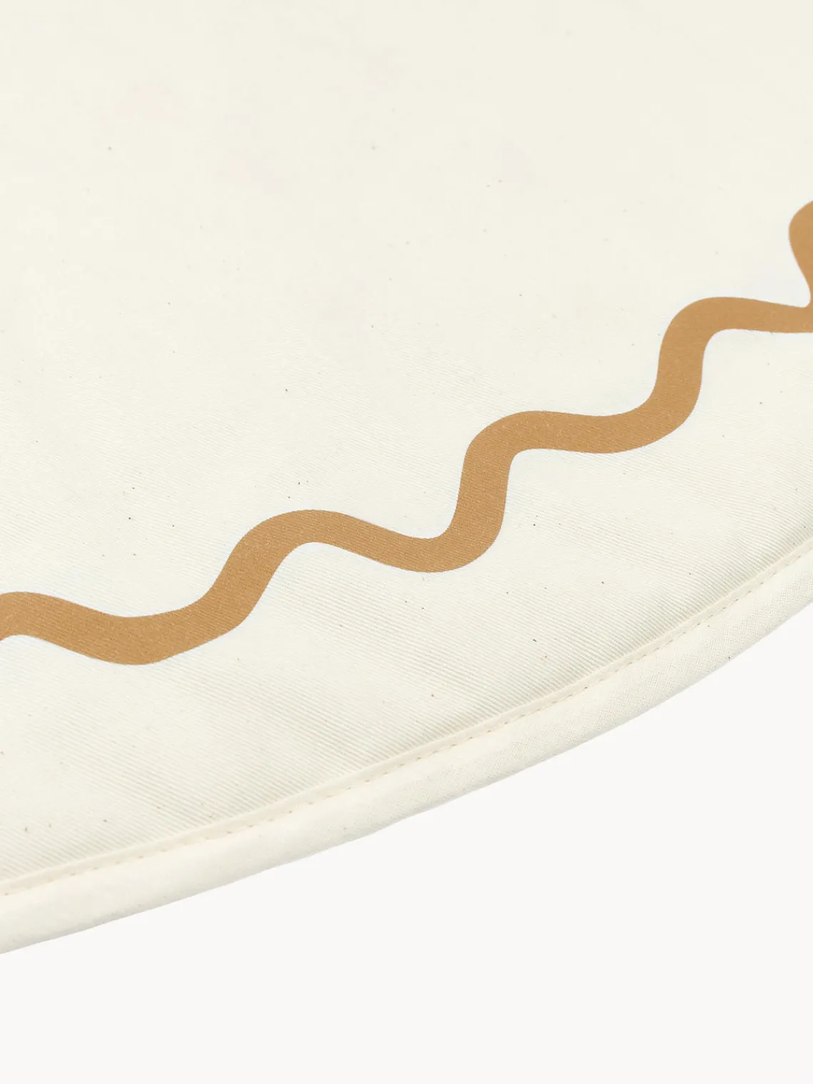 Mantas Y Alfombras De Juego|Decoración Infantil>Nobodinoz Manta de juego redonda de algodón Vibes Blanco Off White, ocre