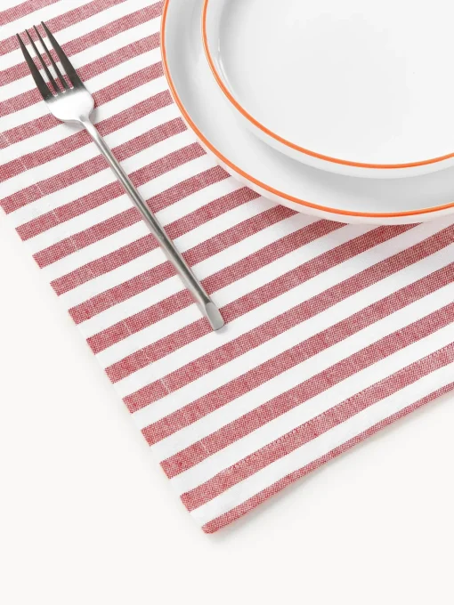 Discount Manteles individuales a rayas con bordados Melony, 2 uds. Manteles Individuales|Manteles Individuales