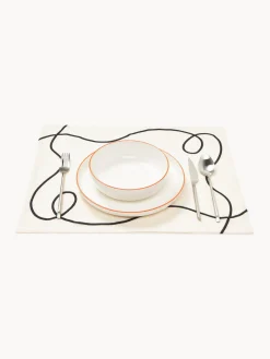 Outlet Manteles individuales con bordado abstracto Sue, 2 uds. Manteles Individuales|Vajillas Completas
