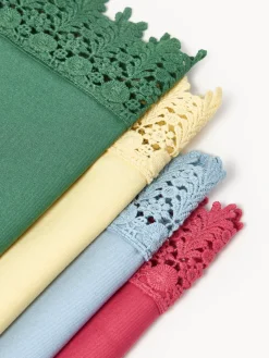 Manteles Individuales|Vajillas Completas></noscript>Westwing Collection Manteles individuales con ribete de encaje Flavia, 2 uds. Amarillo claro