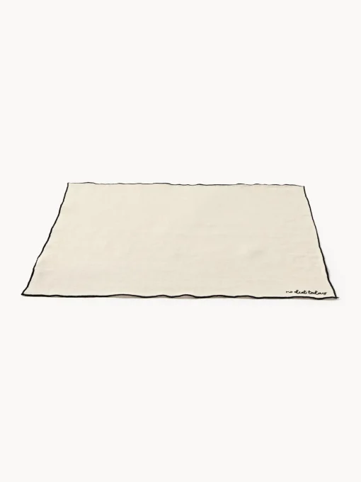 Manteles Individuales|Manteles Individuales>Westwing Collection Manteles individuales de lino con bordado Cosmo, 4 uds. Beige claro