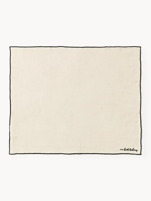 Manteles Individuales|Manteles Individuales>Westwing Collection Manteles individuales de lino con bordado Cosmo, 4 uds. Beige claro