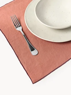 Clearance Manteles individuales de lino con bordado Cosmo, 4 uds. Manteles Individuales|Vajillas Completas