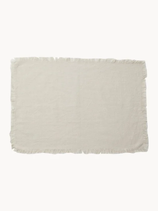 Manteles Individuales|Manteles Individuales>Nordal Manteles individuales de algodón Leo, 4 uds. Beige claro
