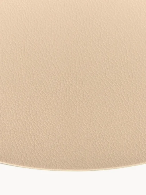 Manteles Individuales|Manteles Individuales>ASA Selection Manteles individuales redondos de cuero sintético Pik, 2 uds. Beige