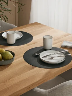 Outlet Manteles individuales redondos de cuero sintético Pik, 2 uds. Manteles Individuales|Vajillas Completas