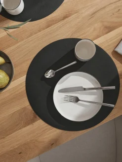 Outlet Manteles individuales redondos de cuero sintético Pik, 2 uds. Manteles Individuales|Vajillas Completas