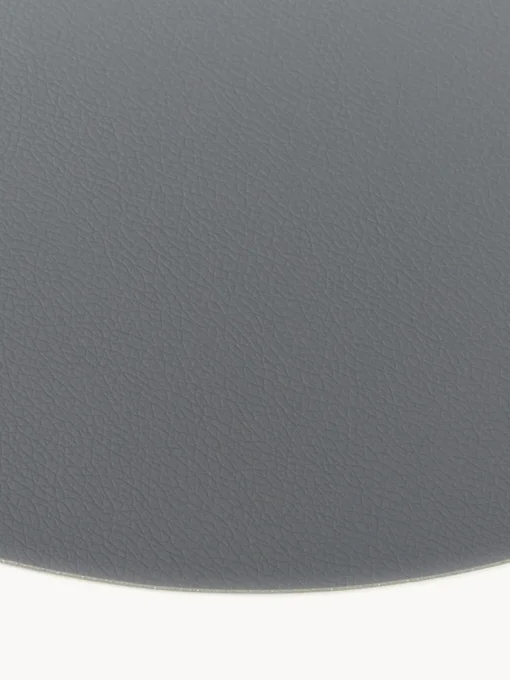 Manteles Individuales|Vajillas Completas>ASA Selection Manteles individuales redondos de cuero sintético Pik, 2 uds. Gris oscuro