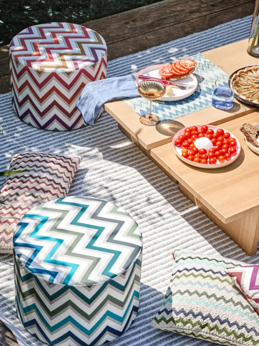 Manteles Individuales|Manteles Individuales>Missoni Manteles individuales reversibles Zigzag, 2 uds. Tonos beige, azules y verdes