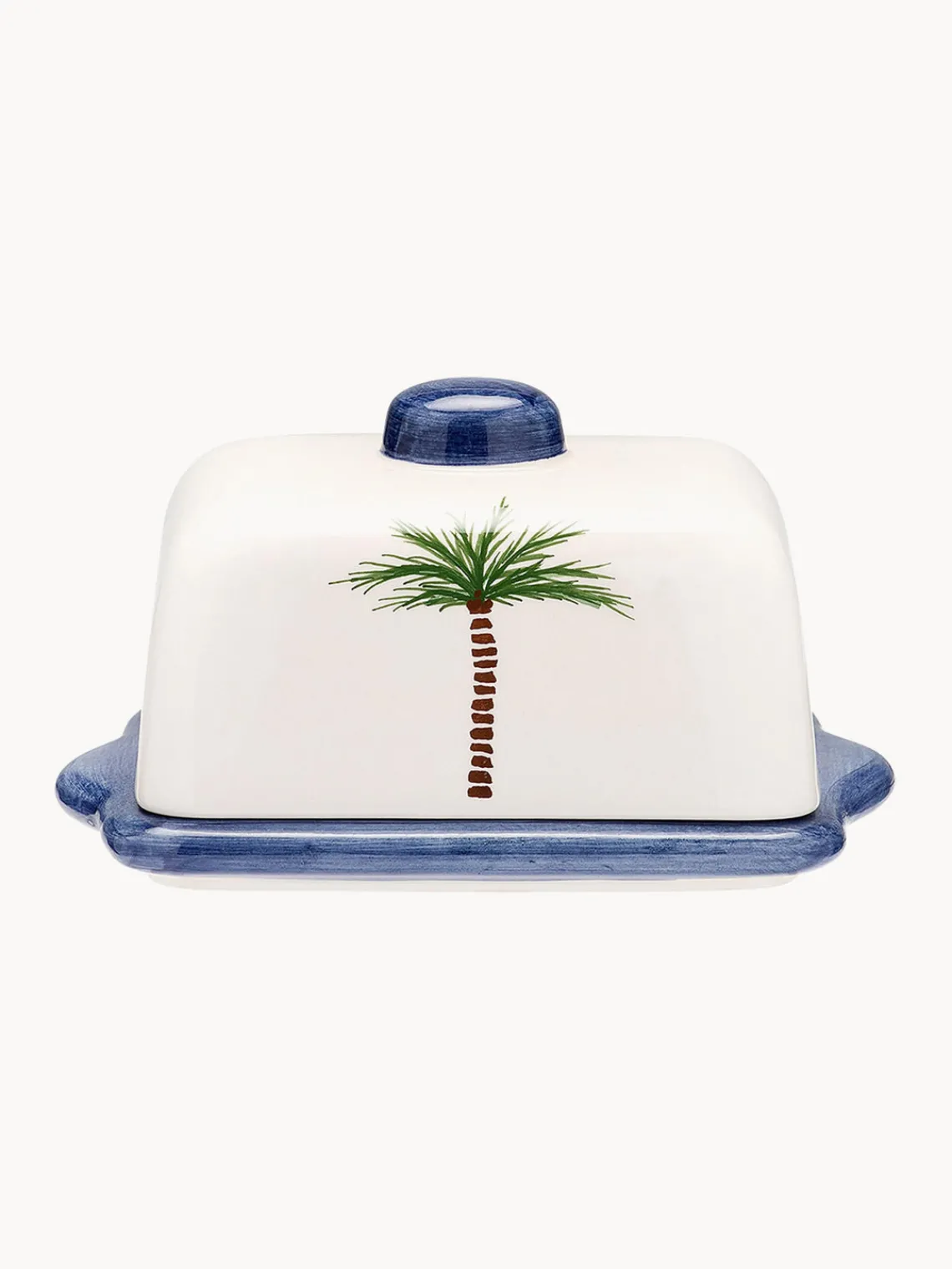 Outlet Mantequera pintada a mano Palm Tree Mantequilleras|Vajillas Completas