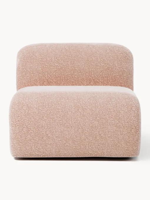 Sofás>Westwing Collection Módulo central artesanal Wolke Tejido de terciopelo rosa claro