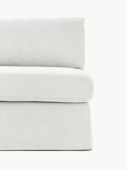 Sofás>Westwing Collection Módulo central con tapizado desenfundable Russell Tejido blanco Off White jaspeado