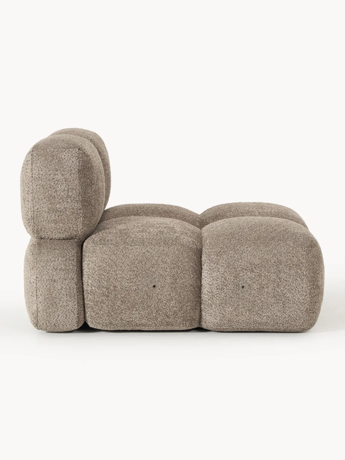 Sofás>Westwing Collection Módulo central de borreguillo bouclé Tayla Borreguillo bouclé gris pardo