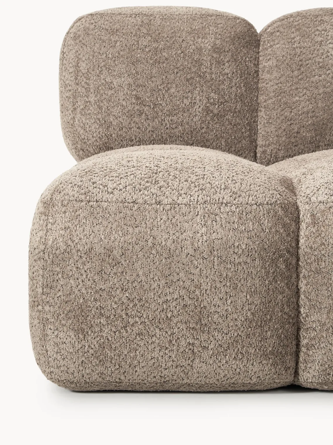 Sofás>Westwing Collection Módulo central de borreguillo bouclé Tayla Borreguillo bouclé gris pardo