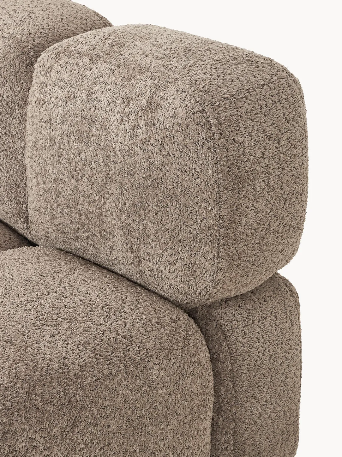 Sofás>Westwing Collection Módulo central de borreguillo bouclé Tayla Borreguillo bouclé gris pardo