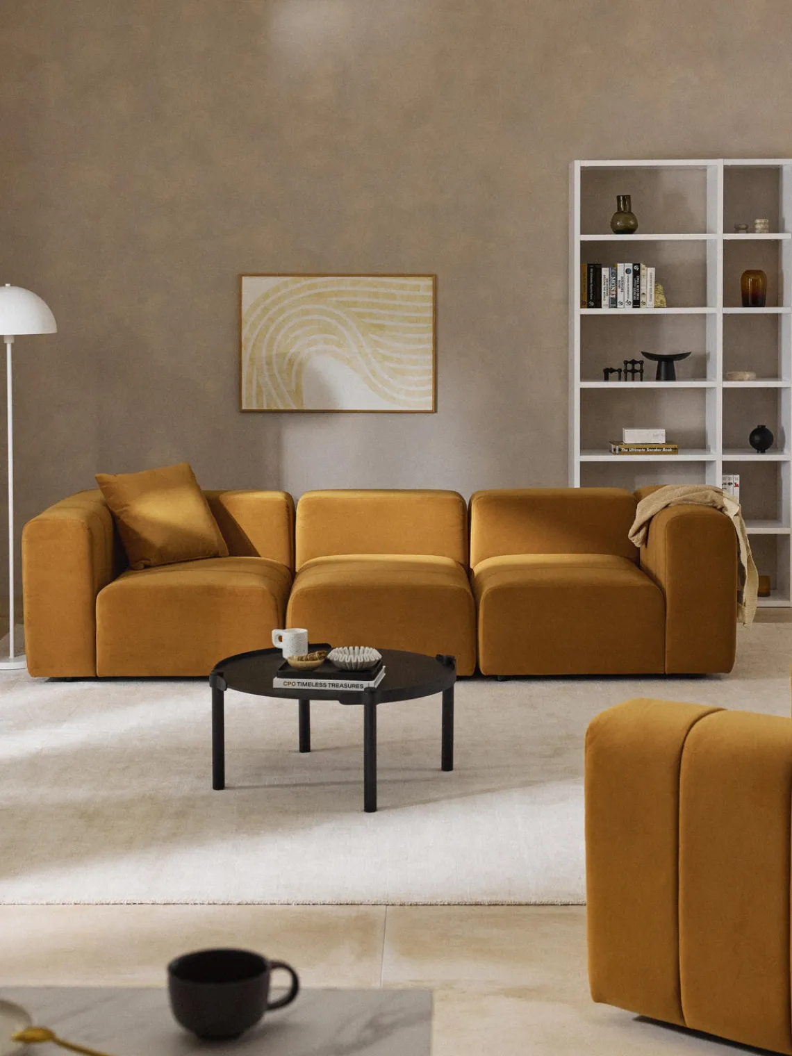 Clearance Módulo central de terciopelo Lena Sofás