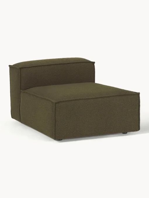 Sofás>Westwing Collection Módulo central en tejido bouclé Lennon Bouclé verde oliva