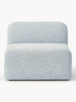 Sofás>Westwing Collection Módulo central en tejido bouclé Wolke Bouclé azul claro