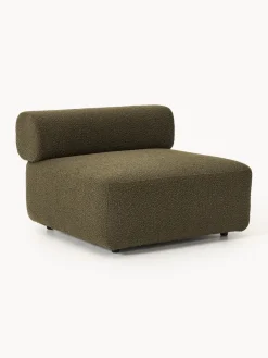 Sofás></noscript>Westwing Collection Módulo central en tejido bouclé Anton Bouclé verde oliva