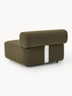 Sofás></noscript>Westwing Collection Módulo central en tejido bouclé Anton Bouclé verde oliva