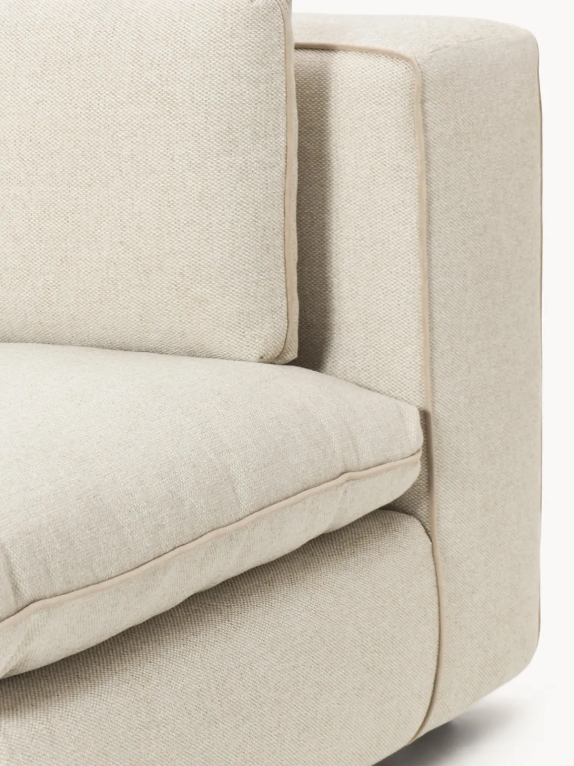 Sofás>Westwing Collection Módulo central grande Felix Tejido grueso beige claro