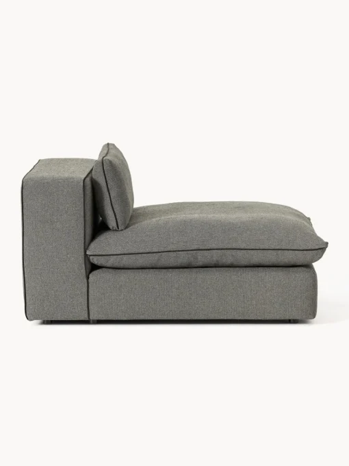 Sofás>Westwing Collection Módulo central grande Felix Tejido grueso gris oscuro