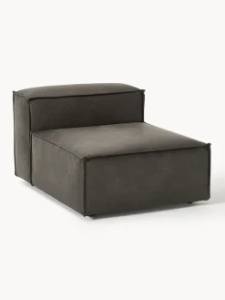 Sofás></noscript>Westwing Collection Módulo central sofá de cuero reciclado Lennon Cuero taupe