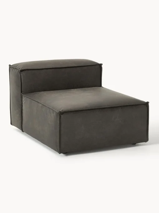 Sofás>Westwing Collection Módulo central sofá de cuero reciclado Lennon Cuero taupe