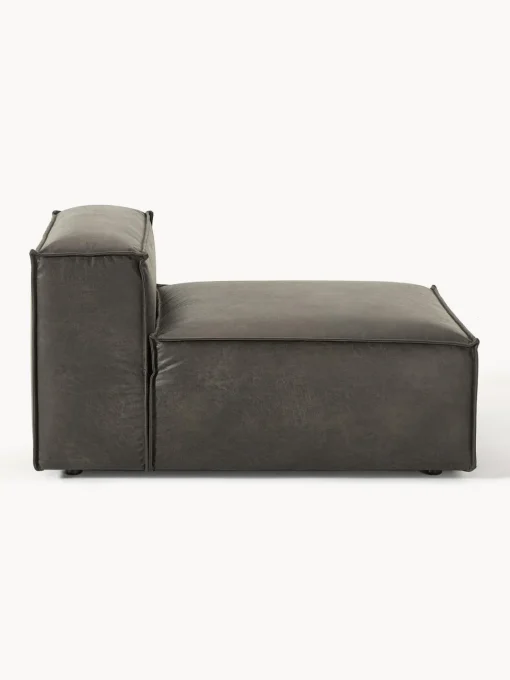 Sofás>Westwing Collection Módulo central sofá de cuero reciclado Lennon Cuero taupe
