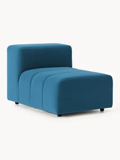 Sofás></noscript>Westwing Collection Módulo de centro de terciopelo Lena Terciopelo azul petróleo